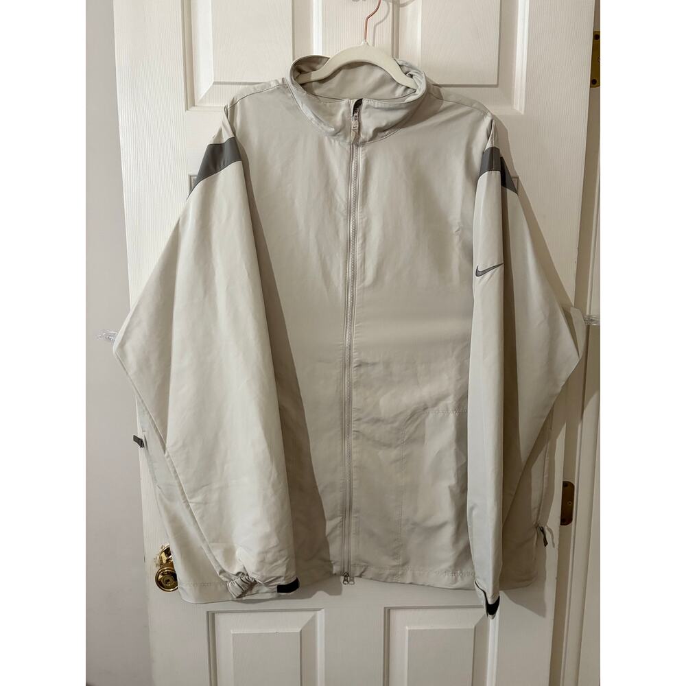 Nike Golf Windbreaker Jacket Mens 3XL Beige Full Zip Lightweight NWT